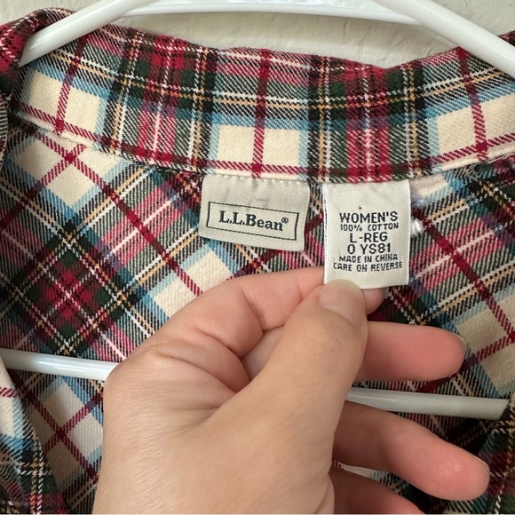 L.L. Bean Women's Scotch Plaid Stewart Nightgown Pajamas L - Picture 10 of 11